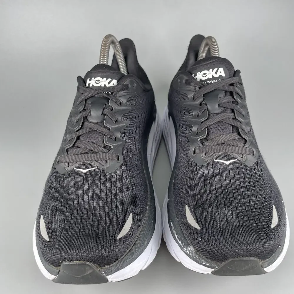 Hoka One One Clifton 8 Women's 9 D Wide Black Running Sneakers Athletic Shoe GUC